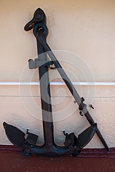 Anchor on deck of restored vessel