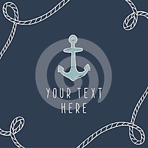 Anchor greeting card template.