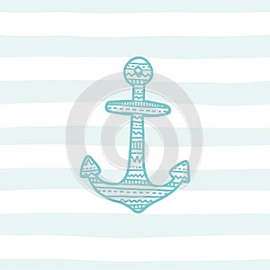 Anchor greeting card template.