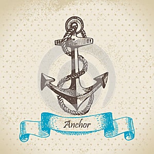 Anchor. Hand drawn illustration