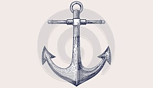 Anchor, hand drawn sketch, artwork