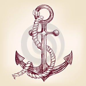Anchor hand drawn vector illustration