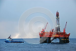 Anchor handling operation in the North Sea photo