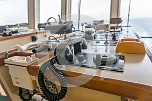 An anchor handling tug boat control panel