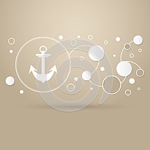 Anchor icon on a brown background with elegant style and modern design infographic.