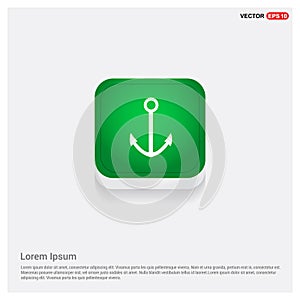 Anchor Icon Green Web Button