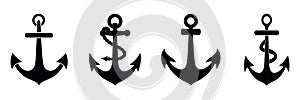 Anchor icon set isolated