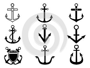 Anchor icons set