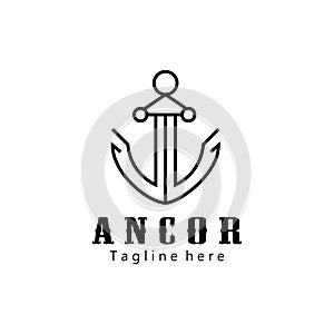 Anchor logo creative illustration icon design template