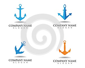 Anchor logo and symbol template icons