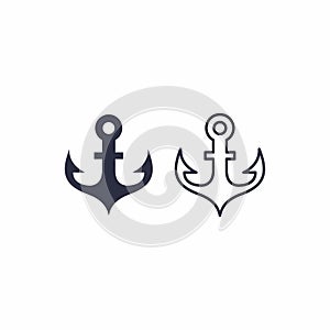 Anchor Logo Vector. Anchor Icon Set