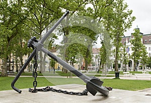 Anchor Monument Congress Square Park Ljubljana Slovenia