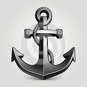 Anchor. Nautical emblem. Vector illustration isolated on white background