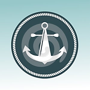 Anchor nautical symbol vector badge.