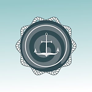 Anchor nautical symbol vector badge.