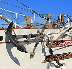 Anchor of old sailing ship