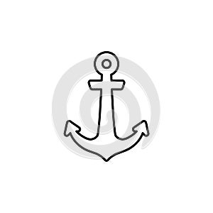 Anchor outline stensil icon