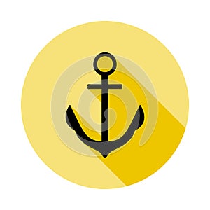 anchor parking icon in long shadow style