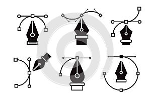 Anchor Pen Tools cursor concept isolated. Editable Stroke. 3D Illustrator.