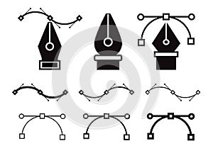 Anchor Pen Tools cursor concept isolated. Editable Stroke. 3D Illustrator.