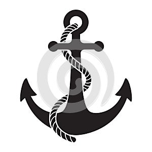 Anchor rope vector logo icon helm Nautical maritime boat illustration symbol