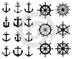 Anchor and rudders symbols