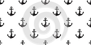 Anchor Seamless Pattern boat vector pirate isolated Nautical maritime sea ocean wallpaper background white