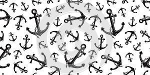 Anchor Seamless Pattern helm vector boat chain Nautical maritime isolated tropical background wallpaper