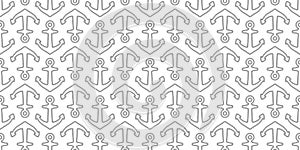 Anchor seamless pattern rope lasso vector boat pirate helm Nautical maritime sea ocean repeat wallpaper scarf isolated tile backgr