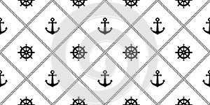 Anchor seamless pattern rope vector boat pirate helm Nautical maritime sea ocean repeat wallpaper scarf isolated tile background i