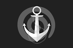 Anchor ship yacht vector icon marine background