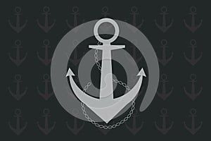 Anchor ship yacht vector icon marine background