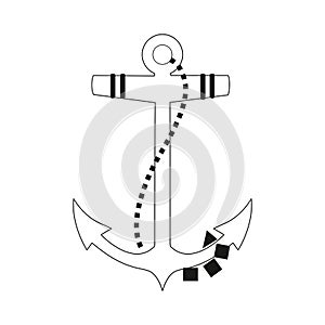 Anchor stencil vector isolated on a white