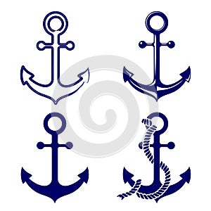 Anchor symbols set vector illustration