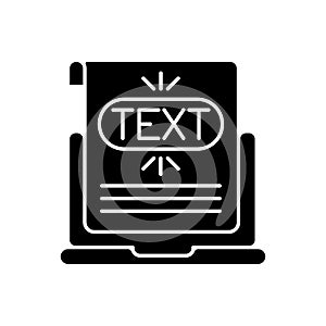 Anchor text black glyph icon