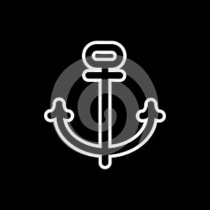 Anchor vector icon. Illustration isolated on black.