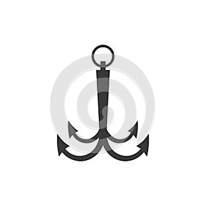 Anchor vector icon. Nautica boat symbol pirate symbol. Nautical maritime simple illustration graphic. Stock vector