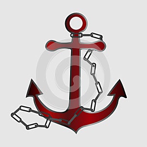 Anchor vector illustration. Marine sign symbol. Yacht style design