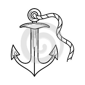 Anchor vector illustration with simple hand drawn style