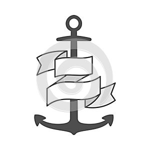 Anchor vector single logo icon, separate isolated sign