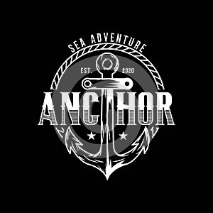 Anchor vintage logo design template