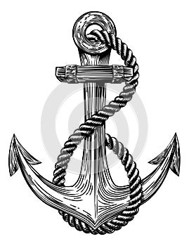 Anchor Vintage Woodcut Style