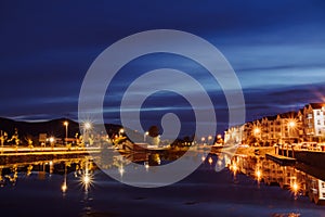 The Anchorage street, Tralee CO Kerry Ireland landscape at night