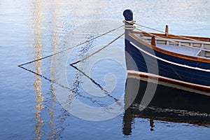 Anchored boat