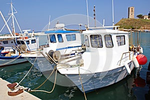 Anchored boats