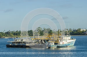 Anchored fishingboats Dar es Salaam