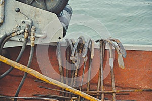 Anchors on fishing boat