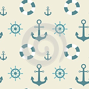 Anchors Seamless Pattern Marine Vintage Ornament Background