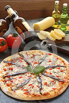 Anchovies pizza photo