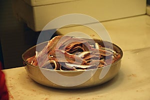 Anchovies for sale in the Mercado